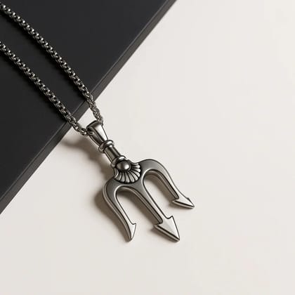 Trishul Pendant With Chain (Anti-Tarnish)