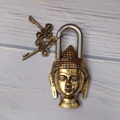 Tranquil Buddha Lock in Brass - 6 Inch Height