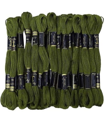 PRANSUNITA Anchor Stranded Cotton 6 Strand Cross-Stitch Hand Embroidery Stranded Cotton Craft Sewing Floss Thread, Pack of 10