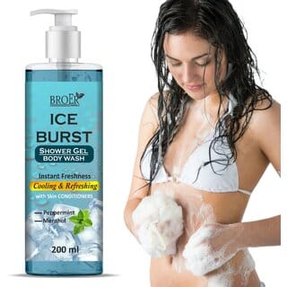 Broer Ice Burst Body Wash with Menthol & Mint | Cooling & Refreshing for Hot Weather (200 ml)