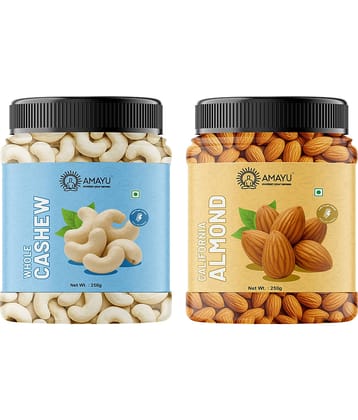 AMAYU Almond (Badam),Cashew nut (Kaju) 250 g Pack of 2