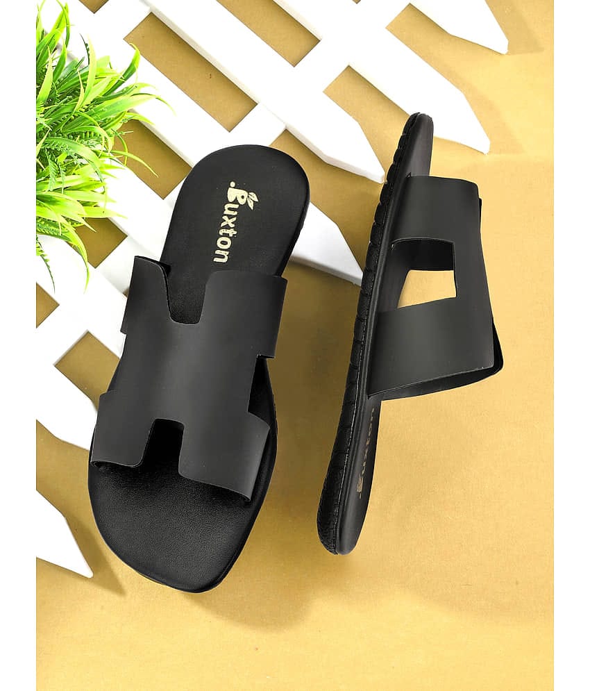 Buxton Black Men's Slide Flip Flop