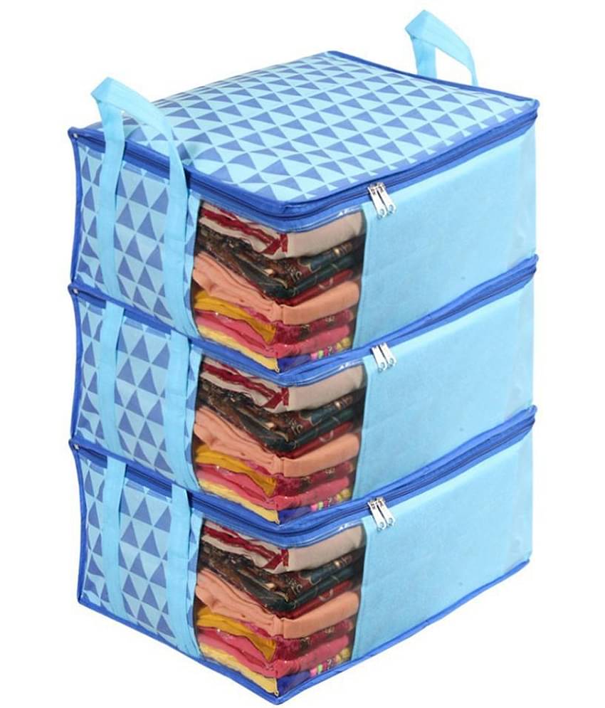 PrettyKrafts™ Presents Non Woven Saree Cover Storage Bags for Clothes with primum Quality Combo Offer Saree Organizer for Wardrobe/Organizers for Clothes/Organizers for Wardrobe Pack of 3 -