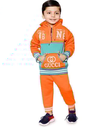 New Collection Pack of 1 Boys Polyester Cardigan Sweater ( Orange )