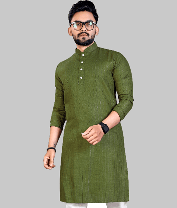 YUG ART - Pink Cotton Blend Men's Regular Kurta ( Pack of 1 )