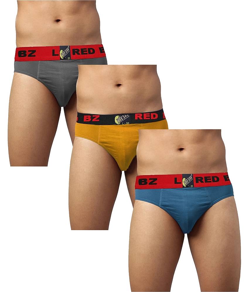VEE SAA Pack of 3 Cotton Briefs For Men's ( Multicolor )
