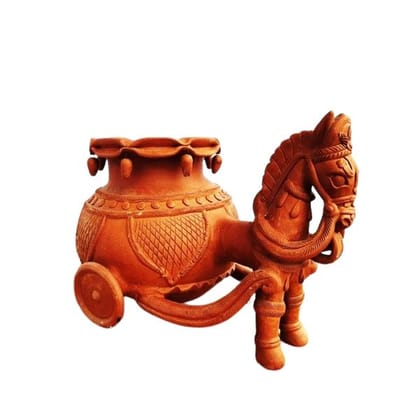 Handmade Horse Planter For Home Decoration and Festival (12 Inches)