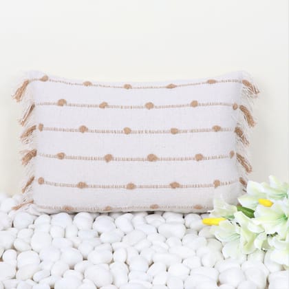 Indihomecraft Handicraft Cotton Cushion Cover | Hand Stitched Embroidery | Decorative Boho Cushion Cover for Sofa Couch Swing Chair Living Room & Bedroom 14 x 20 Inches, Pack of 1