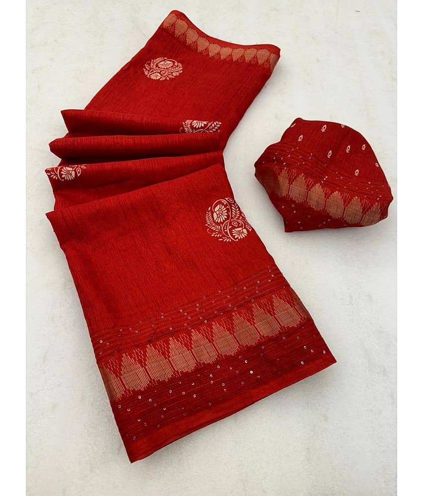 Bhuwal Fashion Art Silk Printed Saree With Unstitched Blouse Piece ( Black )