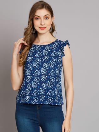 Indigo Leaf Top-XS / Indigo