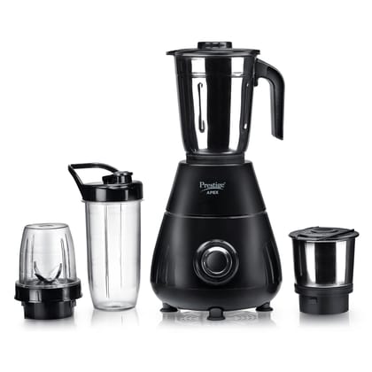Prestige Apex Blendo 500 Watt Mixer Grinder with 4 Jars (2 Stainless Steel Jars + 2 Nutri Blend) | Super Efficient SS Blades | Black | 2Y Warranty | ISI Certified Prestige Apex Blendo 500 Watt Mixer Grinder with 4 Jars (2 Stainless Steel Jars + 2 Nutri B