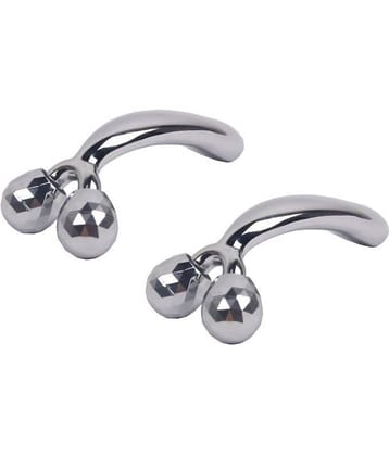 3D Massager Manual Roller Full Body Shape for Skin Lifting Wrinkle Remover Facial Massage (Silver)