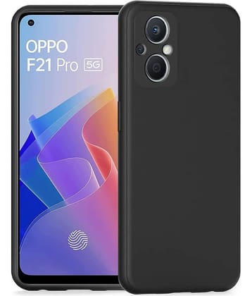 Spectacular Ace - Black Silicon Silicon Soft cases Compatible For Oppo F21 Pro 5G ( Pack of 1 )
