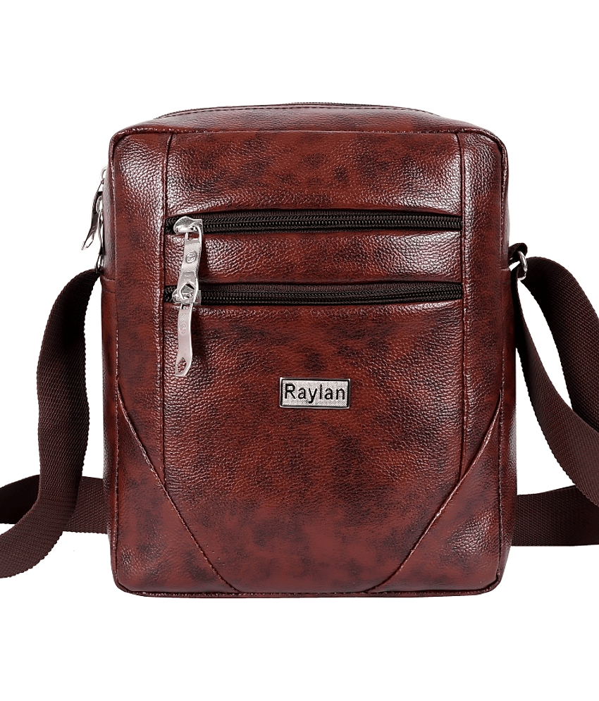 Raylan Brown Textured Messenger Bag