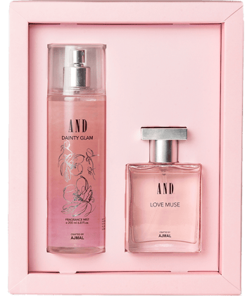 AND Love Muse Eau De Perfume 50ML & Dainty Glam Body Mist 200ML for Women Crafted by Ajmal