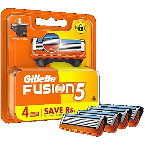 Gillette Fusion 5 Manual Shaving Blades for men  (Pack of 4 Cartridges), 4 pcs