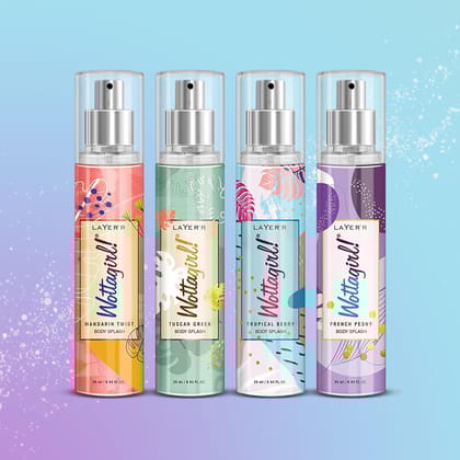 Layer'r Wottagirl Body Splash Combo Set 25ml (Pack of 4)