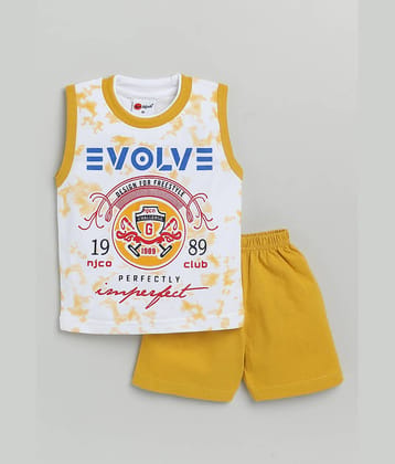 Mars Infiniti - Yellow Cotton Unisex T-Shirt & Shorts ( Pack of 1 )