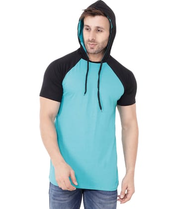 Tfurnish Cotton Blend Blue Solids T-Shirt
