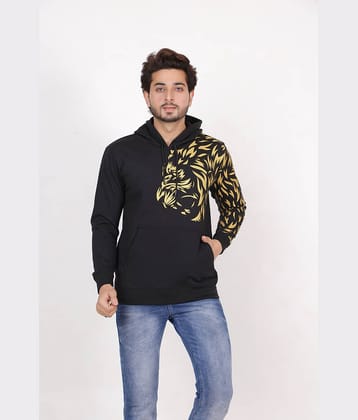 RELANE Fleece Hooded Men's Sweatshirt - Black ( Pack of 1 )
