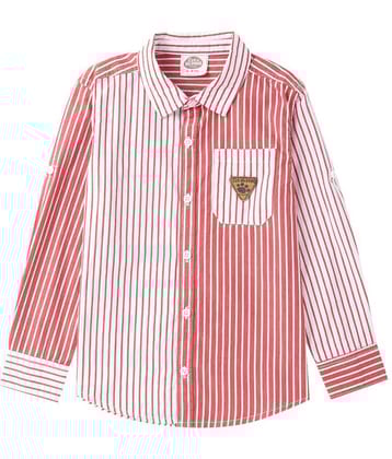 Cub Mcpaws Pack of 1 Boys 100% Cotton Full Sleeves Shirt ( Red )