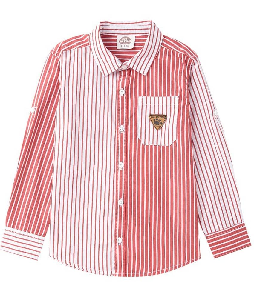Cub Mcpaws Pack of 1 Boys 100% Cotton Full Sleeves Shirt ( Red )