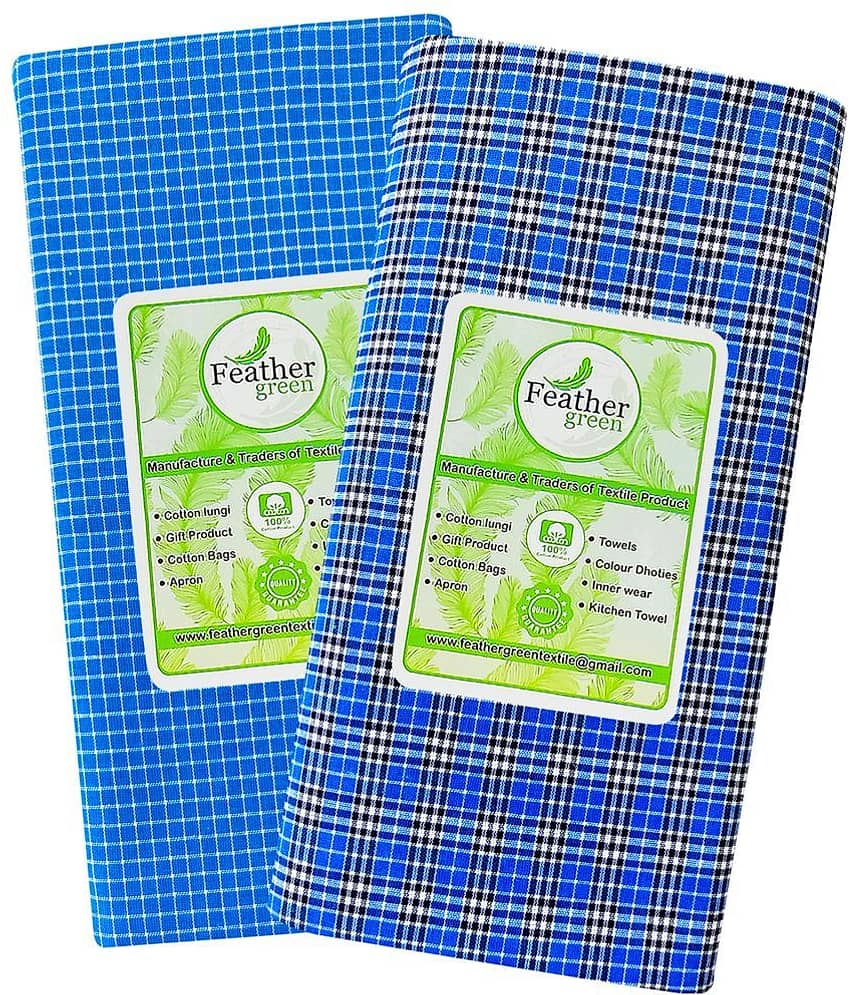 Feather Green Multi Lungi