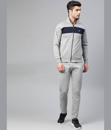 Chkokko - Light Grey Fleece Regular Fit Men's Tracksuit ( Pack of 1 )