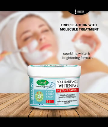 Luster Soul Radiance Whitening Instant Facial (3 in 1) Scrub + Mask 400 gm