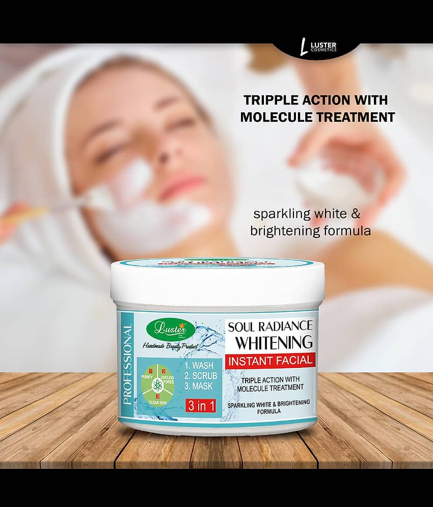 Luster Soul Radiance Whitening Instant Facial (3 in 1) Scrub + Mask 400 gm