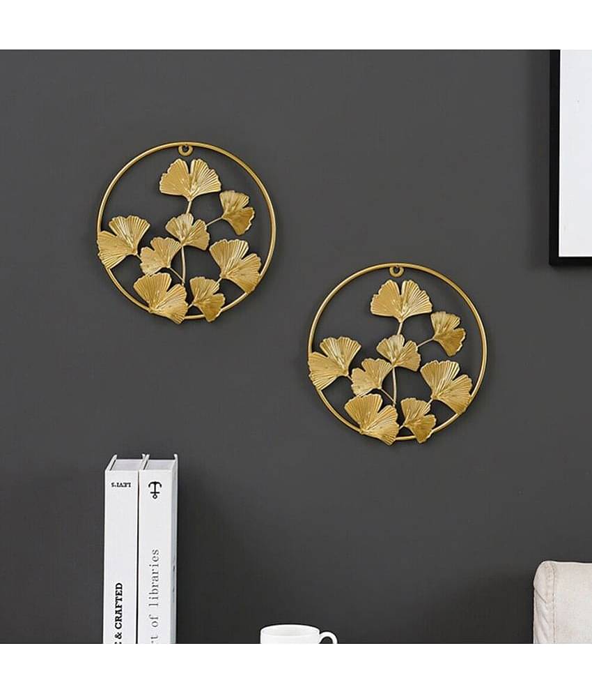 Iron Round Decorative Plate Yellow - Pack of 1