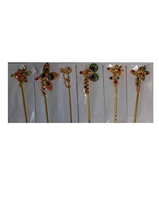 VARNI CREATION Ladoo Gopal Fancy Diamond BANSURI (Set of 4)