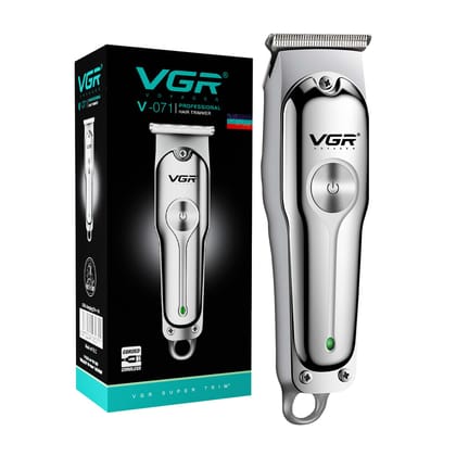 VGR V-071 Professional Beard Trimmer For Men, 2X Fast Charging, USB Type C, 120 Min Runtime, Hair Trimmer, Shaving Machine, Cordless Beard, 3 length Settings, 1 Year Warranty (Silver) VGR V-071 Professional Beard Trimmer For Men, 2X Fast Charging, USB Ty
