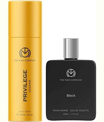 The Man Company Privilege Legend Deodorant & Black EDT Perfume Body Spray for Men 100 ml ( Pack of 2 )