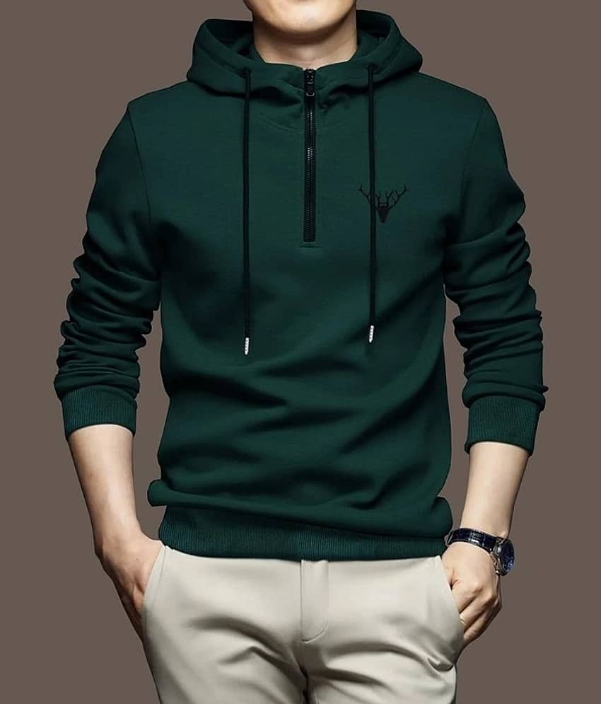 INDICLUB Cotton Blend Hooded Men's Sweatshirt - Grey ( Pack of 1 )