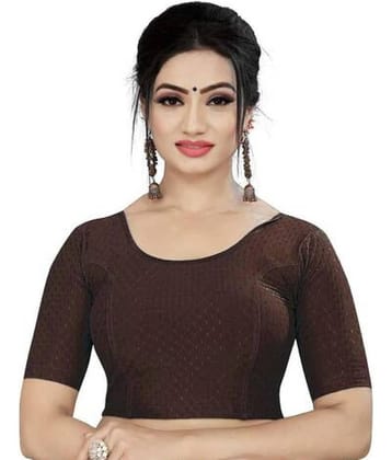 RUNAYA NX Brown Readymade without Pad Lycra Women's Blouse ( Pack of 1 )