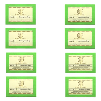 Khadi Natural Herbal Lemongrass Soap Combo Pack Of 8 – 125gm Each Khadi Natural Herbal Lemongrass Soap Combo Pack Of 8 – 125gm Each