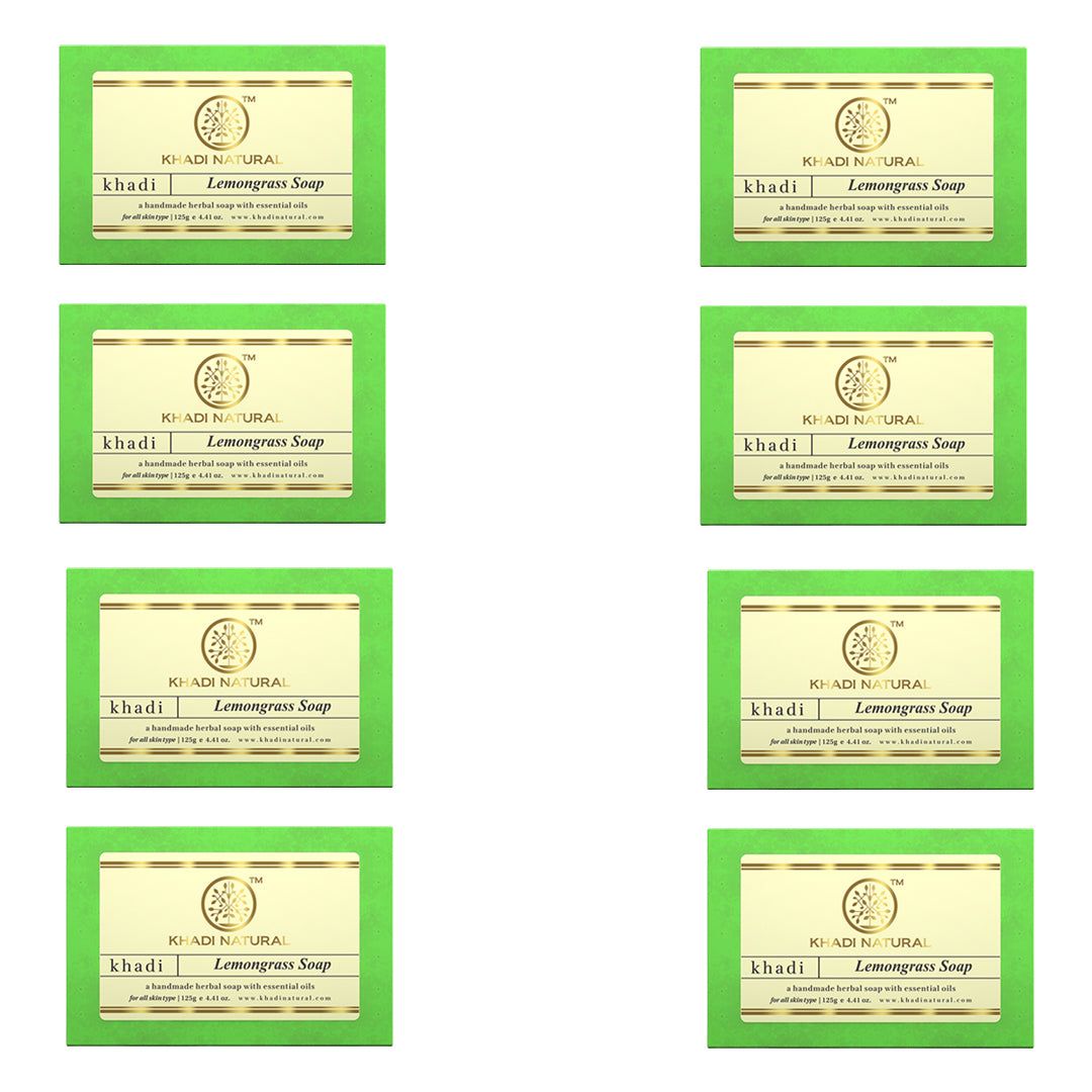 Khadi Natural Herbal Lemongrass Soap Combo Pack Of 8 – 125gm Each