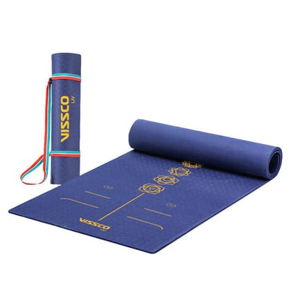 Vissco 6024 Blue Seven Chakras Alignment Yoga Mat 72″ x 24″-Blue
