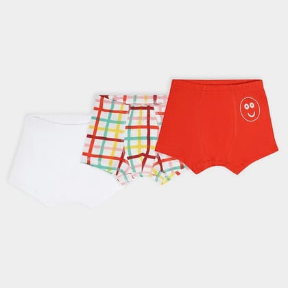 Baby Boy Briefs with Striped  Print- (Pack of 3)-12-18 M / Red