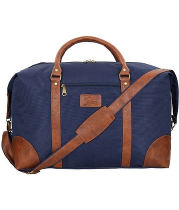 Leather World Blue Solid M Duffle Travel Bag