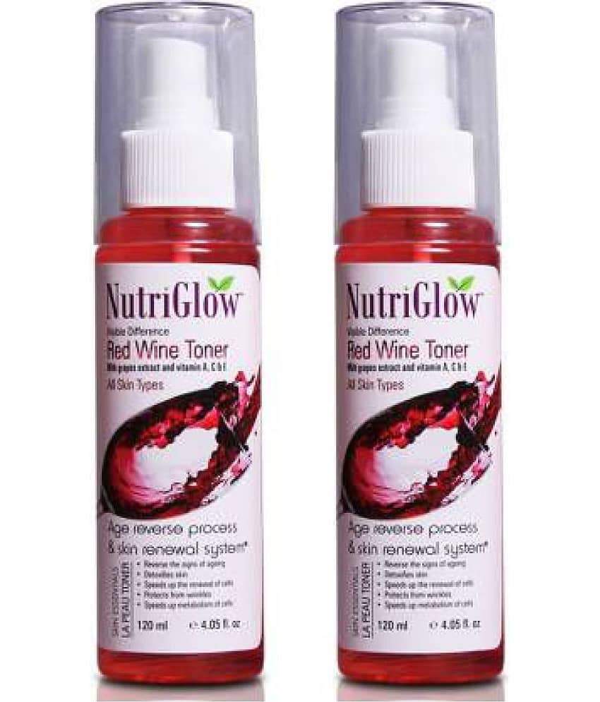 Nutriglow Red Wine Toner Skin Freshener 120 mL (Pack of 2)