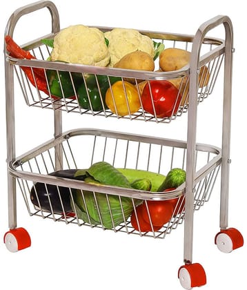 Winstar - Silver Stainless Steel Fruit & Vegetable Trolley ( Pack of 1 )