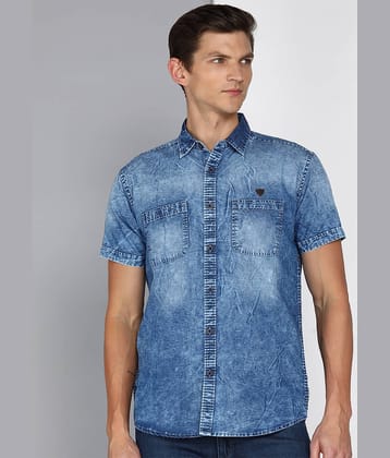 Kuons Avenue Denim Regular Fit Solids Half Sleeves Men's Casual Shirt - Blue ( Pack of 1 )