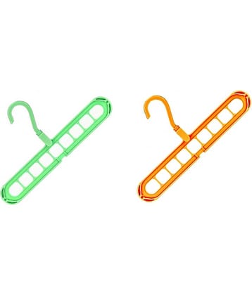 eComKaaj Plastic Anti-Slip 9 Hole Hanger 2Pcs