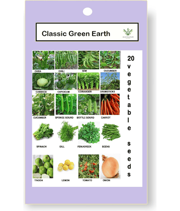 CLASSIC GREEN EARTH - Vegetable Seeds ( 20 VEGETABLE COMBO SEEDS FOR HOME GARDENING )
