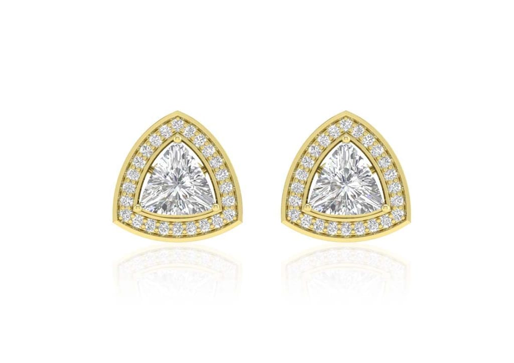 Trillion Halo Solitaire Studs