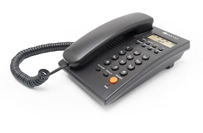 Beetel G30, TEC Certified, Caller ID Phone LCD Display, Ringer LED, DTMF/FSK Compatible, 2-Way Adjustable Speaker Phone, Music on Hold, Desk/Wall Mountable, 3 Level LCD Contrast(G30-Black)
