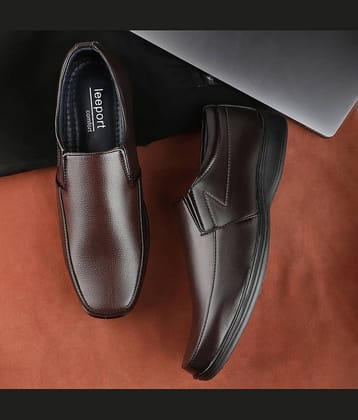 Leeport - Brown Men's Slip On Formal Shoes