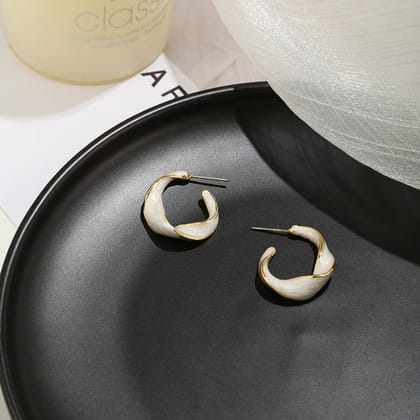 Wave Minimalist Studs Hoop Earrings